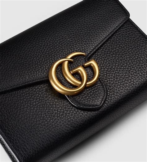 black gucci purse with chain strap|gucci wallet on chain black.